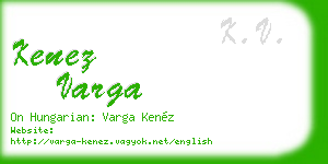 kenez varga business card