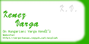 kenez varga business card